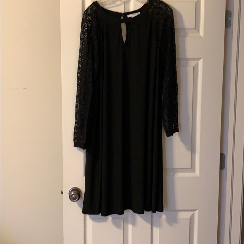 Black Dress w/ Lace Sleeves